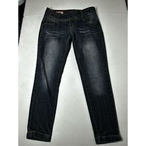 First Kiss Women’s Low Rise Jeans Trim Lace Dark Blue Size 5
